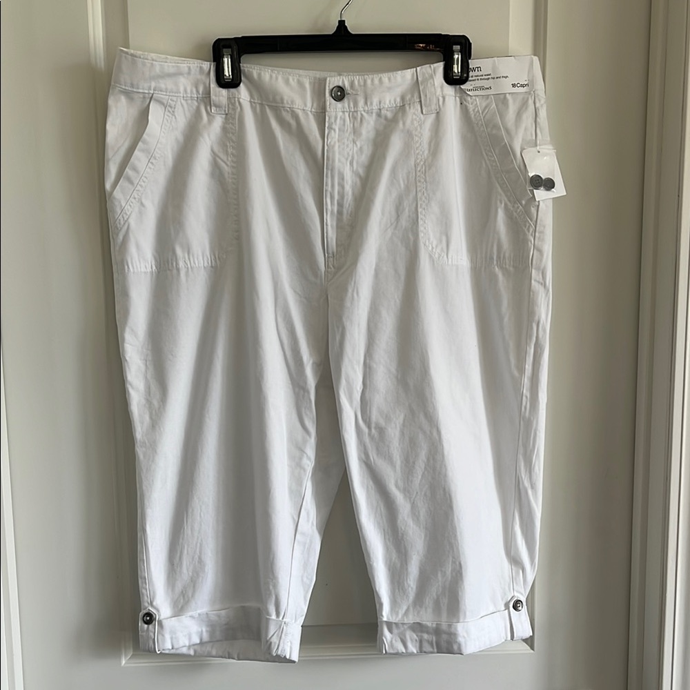 Northern Reflections cotton capris crisp white size 18